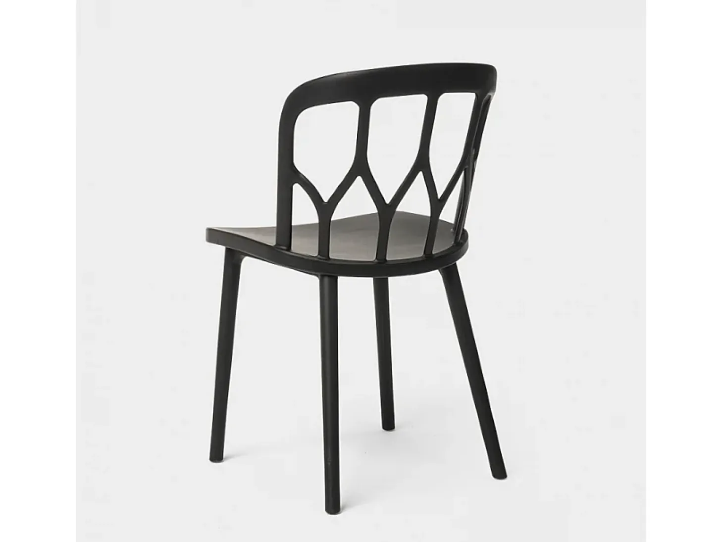Silla de cocina de diseño moderno y jardín de polipropileno Flow - Negro