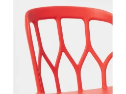 Silla de cocina de diseño moderno y jardín de polipropileno Flow - Rojo