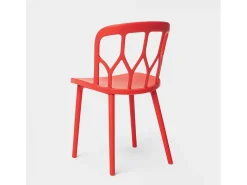Silla de cocina de diseño moderno y jardín de polipropileno Flow - Rojo