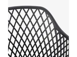Silla de cocina moderna de diseño en polipropileno con reposabrazos Vetra - Negro