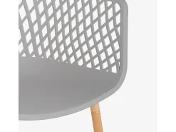 Silla de cocina moderna de diseño en polipropileno con reposabrazos Vetra - Gris