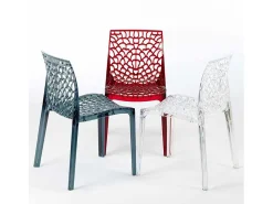 Silla de cocina o de comedor de Policarbonato Transparente Gruvyer - Transparente
