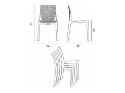 Silla de cocina o de comedor de Policarbonato Transparente Gruvyer - Transparente