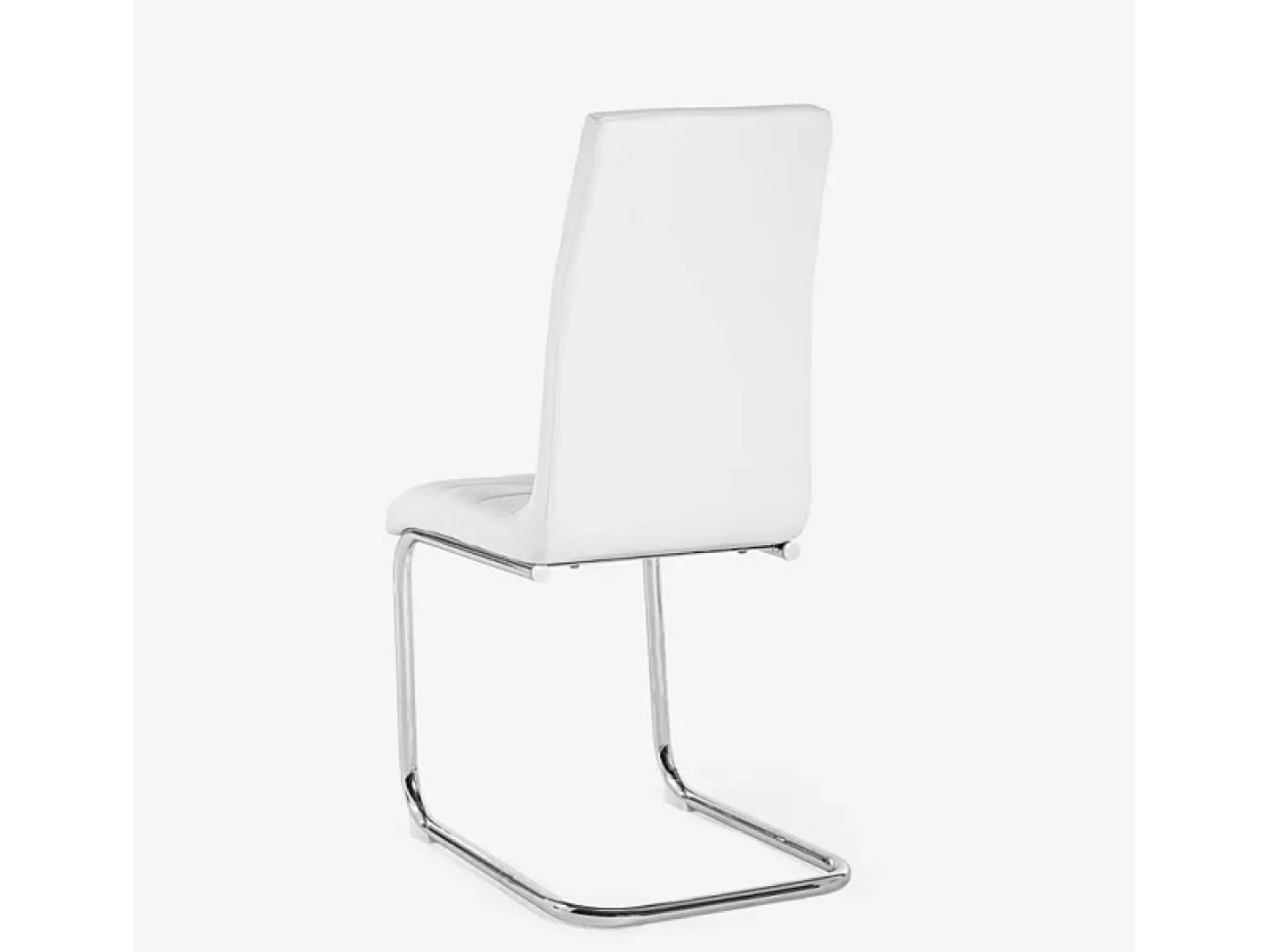 Silla de cocina y comedor elegante de polipiel con respaldo alto Dudak - Blanco