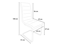 Silla de cocina y comedor elegante de polipiel con respaldo alto Dudak - Blanco