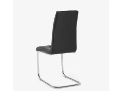 Silla de cocina y comedor elegante de polipiel con respaldo alto Dudak - Negro