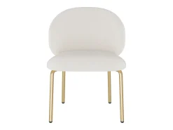 Silla de comedor - 47,5 x 56 x 74 cm - Silla de tocador - Patas doradas - Chenilla - Beige