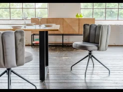 Silla de comedor - Gris terciopelo - JADA