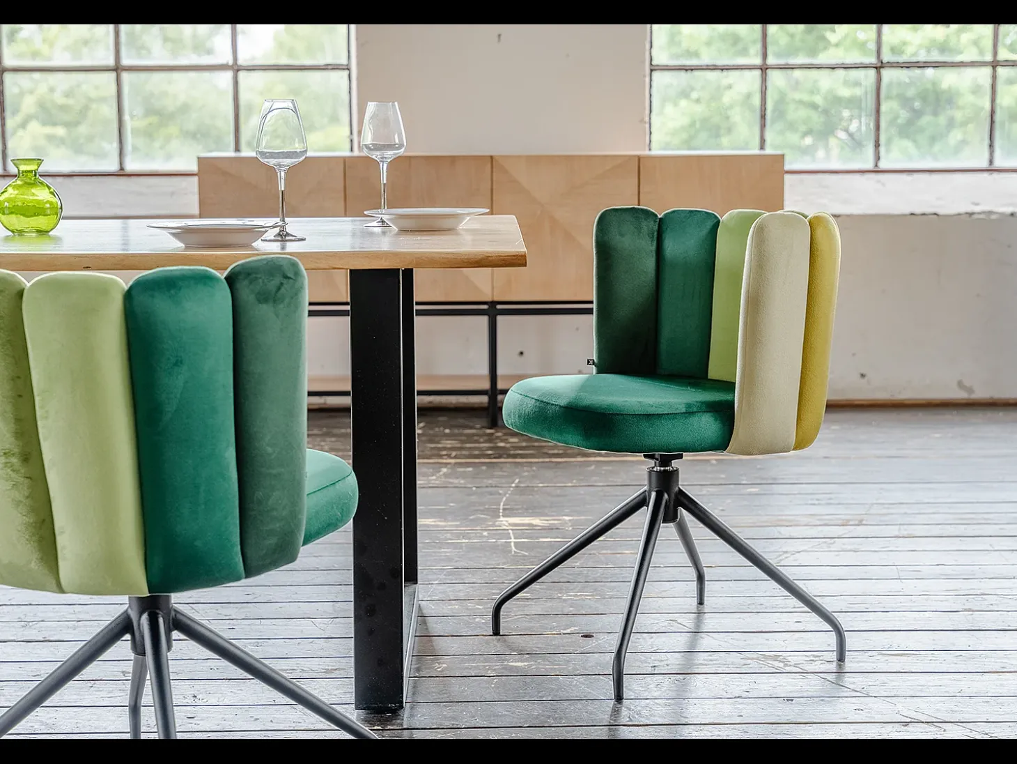 Silla de comedor - Verde terciopelo - JADA