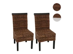 Silla de comedor Acireale (set de 2), oscuro, sin cojines