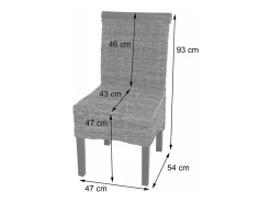 Silla de comedor Acireale (set de 2), oscuro, sin cojines