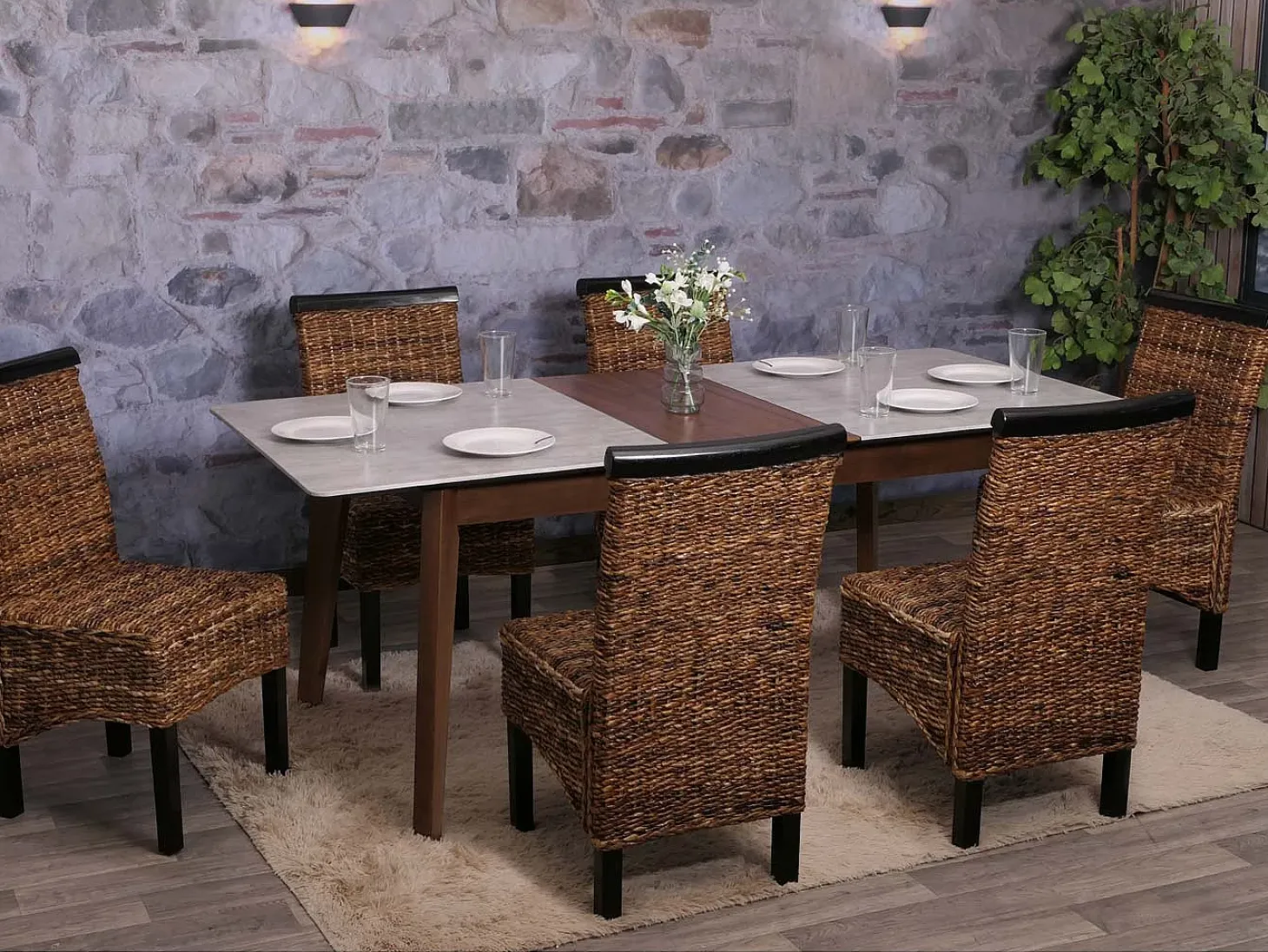 Silla de comedor Acireale (set de 2), oscuro, sin cojines