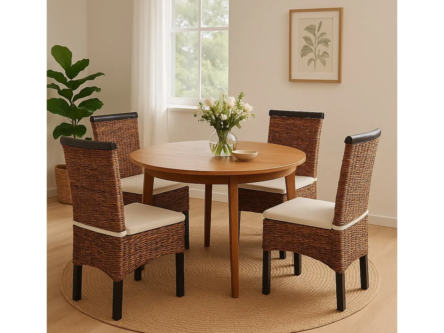 Silla de comedor Acireale (set de 2), oscuro, con cojín