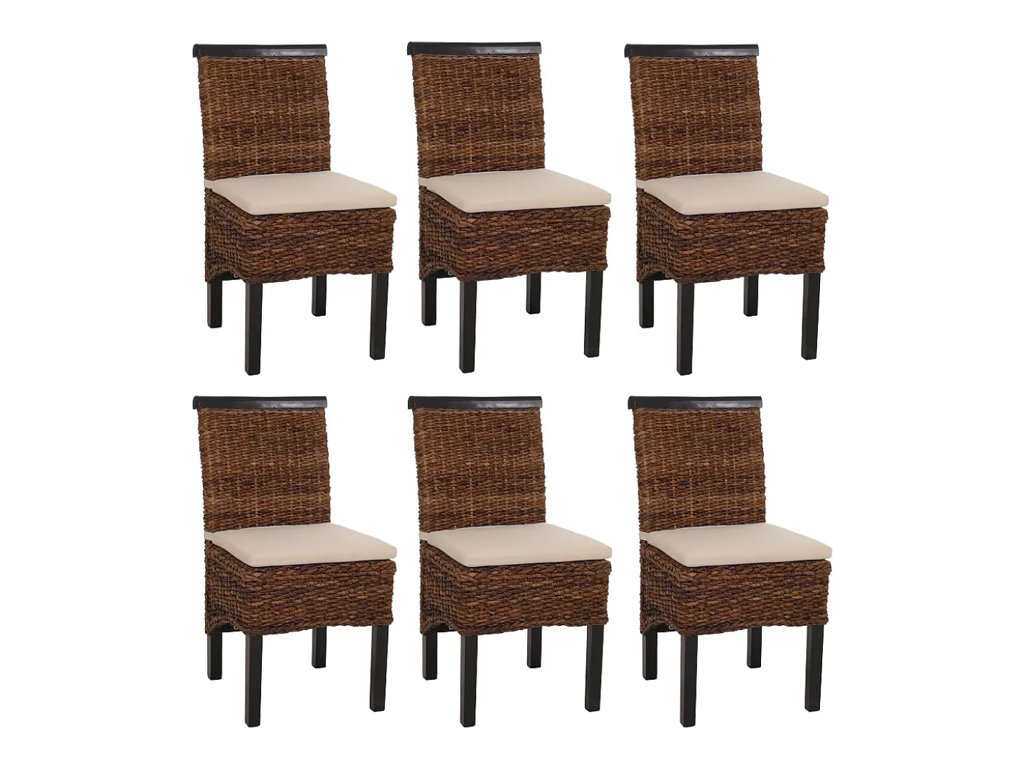 Silla de comedor Acireale (set de 6), oscuro, con cojín