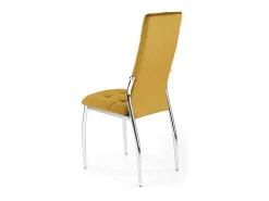 Silla de comedor acolchada Elysium de terciopelo amarillo mostaza con patas de metal
