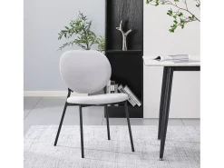 Silla de comedor acolchada – Chenilla hidrofóbica gris claro – BROCTALM