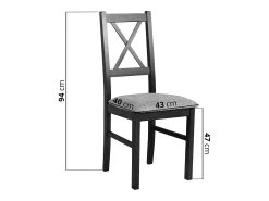 Silla de comedor acolchada – Gris/Roble Sonoma – TRUNOS