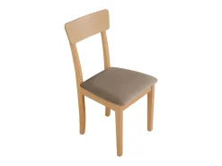 Silla de comedor acolchada – Beige oscuro/Roble Sonoma – WEHRON