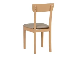 Silla de comedor acolchada – Beige oscuro/Roble Sonoma – WEHRON