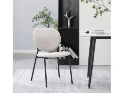 Silla de comedor acolchada – Chenilla hidrofóbica greige – BROCTALM