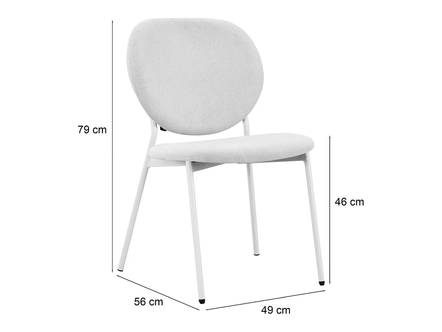 Silla de comedor acolchada – Chenilla hidrofóbica greige – BROCTALM