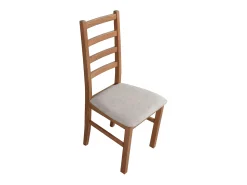 Silla de comedor acolchada – Gris claro/Nogal – NICELLA