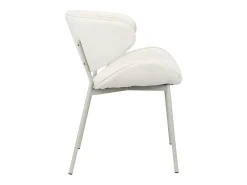 Silla de comedor acolchada – Chenilla fácil de limpiar crema – PRETICALLY