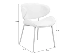 Silla de comedor acolchada – Chenilla fácil de limpiar crema – PRETICALLY