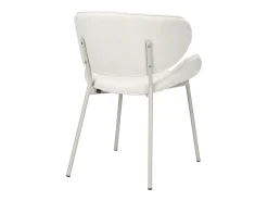 Silla de comedor acolchada – Chenilla fácil de limpiar crema – PRETICALLY
