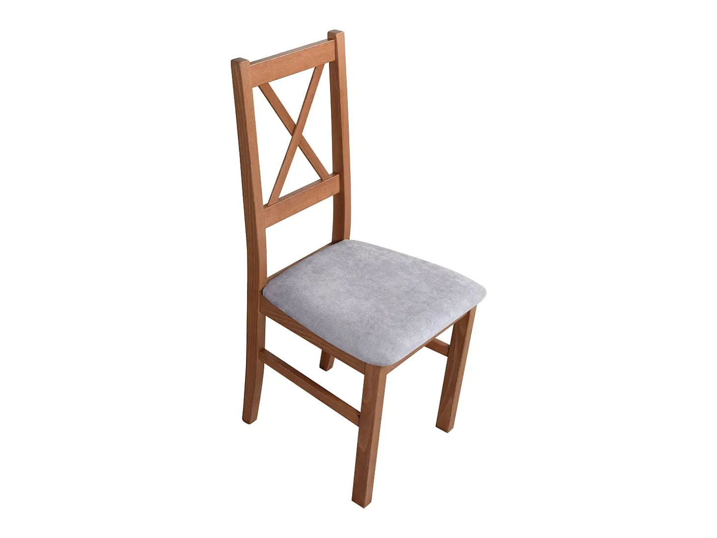 Silla de comedor acolchada – Gris claro/Nogal – TRUNOS