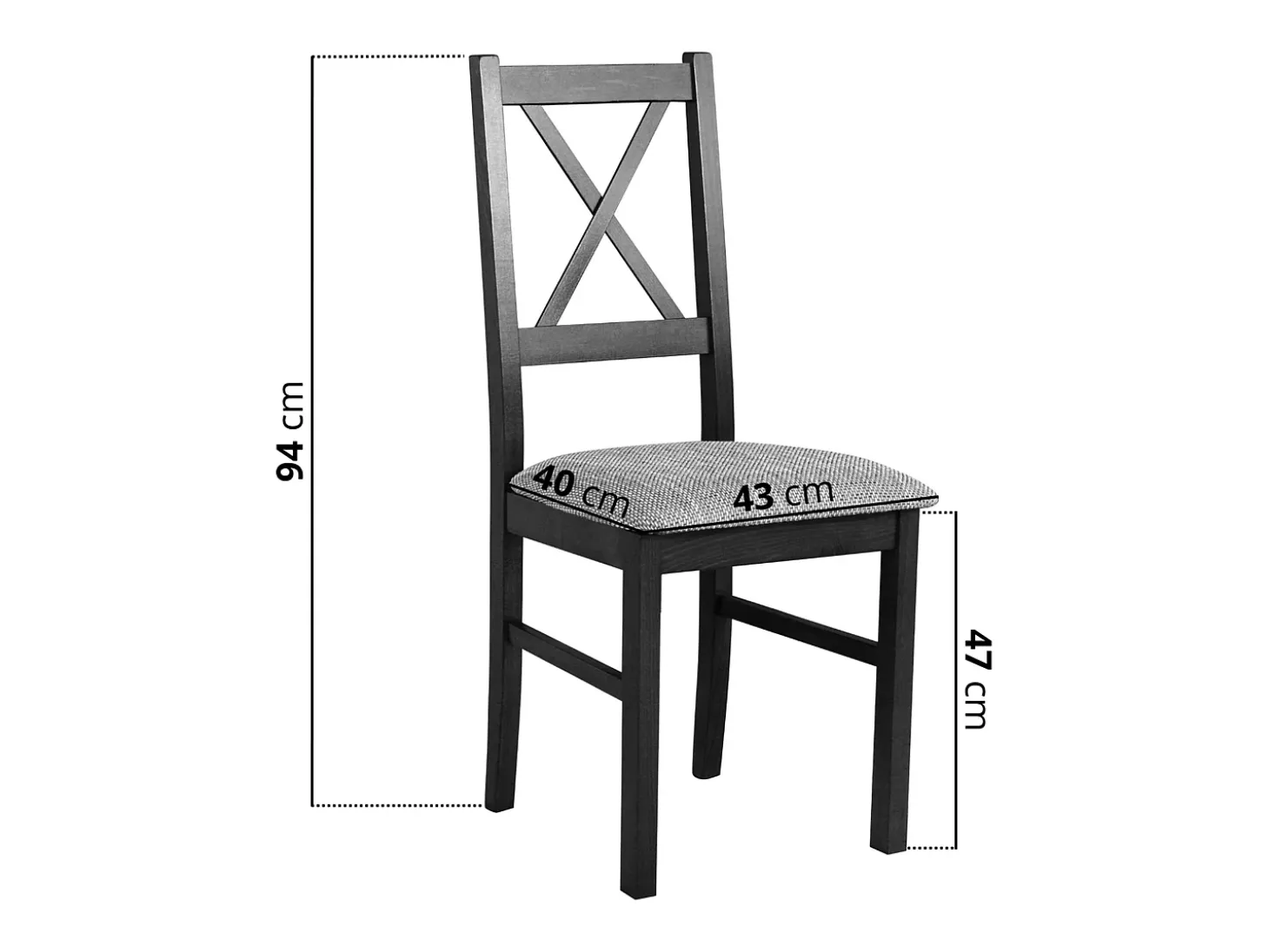 Silla de comedor acolchada – Gris claro/Nogal – TRUNOS