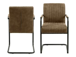 Silla de comedor Adele con reposabrazos marrón.