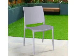 Silla de comedor Altea en plástico gris claro, modelo confort x 4