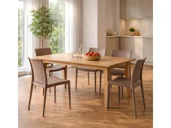 Silla de comedor Altea en plástico gris paloma claro modelo confort