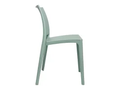 Silla de comedor Altea en plástico verde salvia, modelo confort
