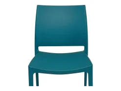 Silla de comedor Altea en plástico verde petróleo, modelo confort