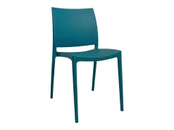 Silla de comedor Altea en plástico verde petróleo, modelo confort