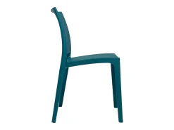 Silla de comedor Altea en plástico verde petróleo, modelo confort