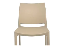 Silla de comedor Altea en plástico marrón claro, modelo confort