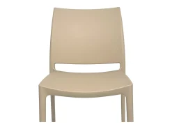 Silla de comedor Altea en plástico marrón claro, modelo confort
