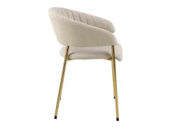 Silla de comedor Ann con reposabrazos beige.
