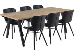 Silla de comedor Bali de piel sintética color negro.