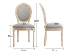 Silla de comedor barroca, sillas de comedor estilo rústico francés, silla barroca, silla tapizada, juego de 2 sillas de cocina de madera, color gris