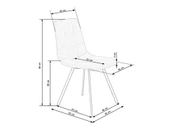 Silla de comedor beige con patas de acero negro Ottawa