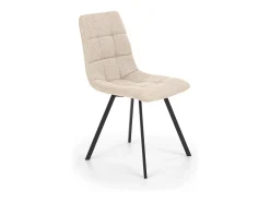 Silla de comedor beige con patas de acero negro Ottawa