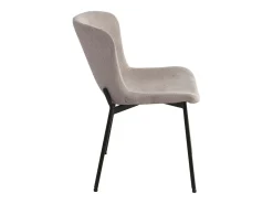 Silla de comedor beige en poliéster rizado con pies negros