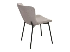 Silla de comedor beige en poliéster rizado con pies negros