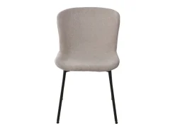 Silla de comedor beige en poliéster rizado con pies negros