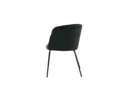 Silla de comedor Berit con reposabrazos, terciopelo negro.