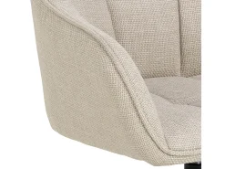 Silla de comedor Brenda con reposabrazos, función giratoria, color beige.